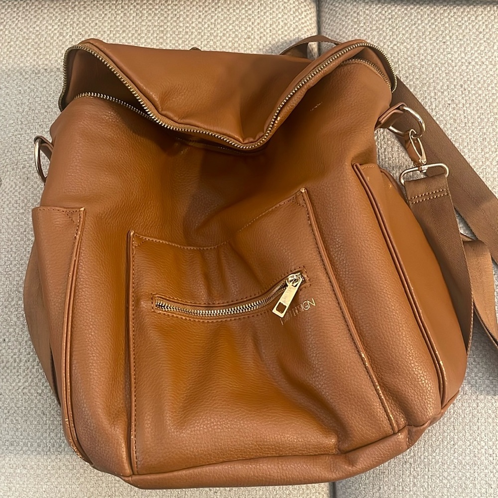 Fawn Design vegan leather diaper bag